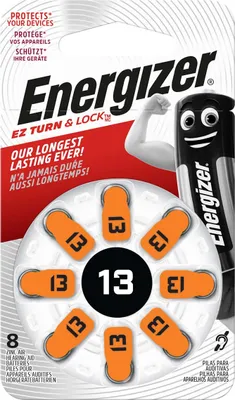 Image de Energizer Piles pour appareils auditifs Zinc-Air ENR Turn & Lock (8 pcs)