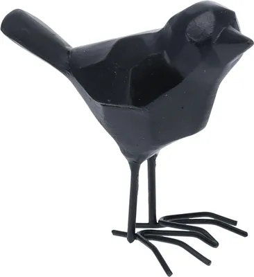 Zdjęcie produktu dla Dekoracyjna figurka ptaka GEOMETRIC, 8 cm – czarna, H&L