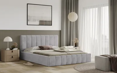 Obrázek produktu pro Postel RIMINI 180x200 světlešedá s úložným prostorem