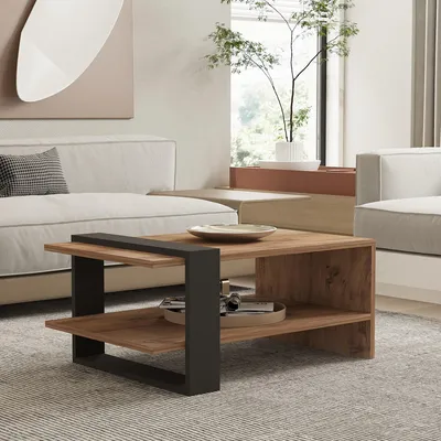 Image de Cigliano - Table basse, 80x55x35h cm Chêne brun, un casier