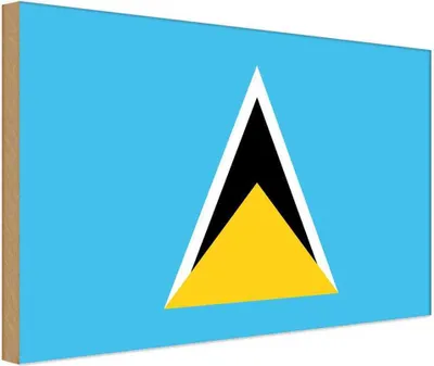 Produktbild von vianmo Holzschild 12x18 cm Saint Lucias Lucia Flagge Fahne Wappen