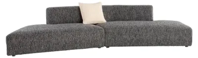 Productafbeelding van Donkergrijze, compacte luxe bank voor de woonkamer. Stoffen bank. Comprimeerbaar meubel
