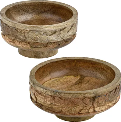 Zdjęcie produktu dla zestaw 2 misek dekoracyjnych boho Miska na owoce Drewniana miska Lulua