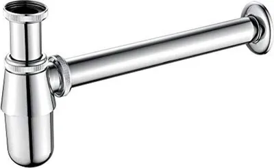 Produktbild von Famanu Siphon für Waschbecken und Waschbecken mit glänzender Chromoberfläche