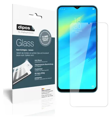 Produktbild von 2x Schutzfolie für Oppo Realme 2 Pro - Anti-Shock 9H Folie dipos Glass