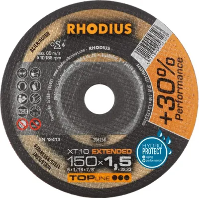 Produktbild von Rhodius 206258 Cutting disc (straight) 150 mm 1 pc(s) Stainless steel, Steel