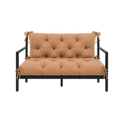 Productafbeelding van VBChome bankhoes voor bank, 150 cm, met rugleuning, polyester vulling van schuimkorrels, zacht gestoffeerd, gemakkelijk te onderhouden (lichtbruin, 150 x 90 x 10 cm)