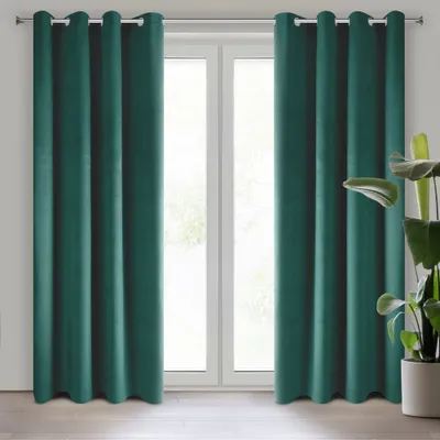 Produktbild von Vorhang PIERRE dunkeltürkis 140x250 cm  Ösen Ösenvorhang