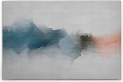 Produktbild von Leinwandbild Abstrakt 60 x 90 cm - Wandbild Blau Grau - Keilrahmen Modern Wohnzimmerdeko Wanddeko Wandgemälde