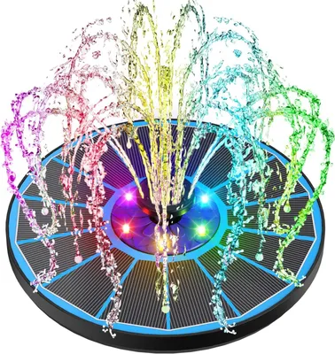 Immagine prodotto di Fontana solare - Pompa galleggiante - Per decorare il giardino - Con illuminazione a LED - 17 x 16,5 cm - Colorata
