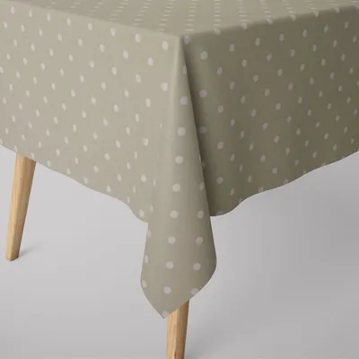 Produktbild von SCHÖNER LEBEN. Tischdecke Full Stop Punkte grünbeige weiß Größe 80x80cm