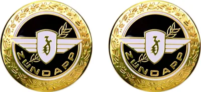 Produktbild von Set Zündapp Emblem Motiv 'Lorbeer' in Gold, Schwarz für den Tank
