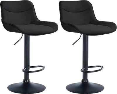 Produktbild von 2er Set Barhocker Vonore Stoff schwarz schwarz