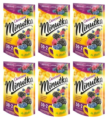 Produktbild von Minutka Früchtetee Brombeere Himbeere Blaubeere 192 Beutel - Tee mit Saft & Obst