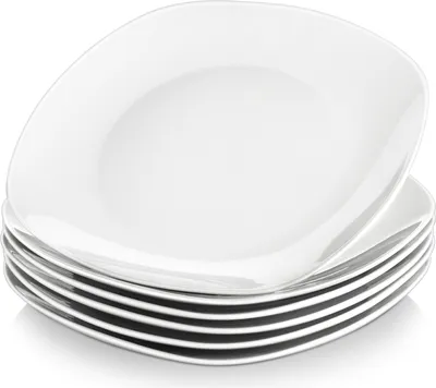 Obrázek produktu pro MALACASA, série Elisa, 6dílná sada 7,5" porcelánový dezertní talíř 19x19x2cm talíř na koláč jídelní servis pro 6 osob