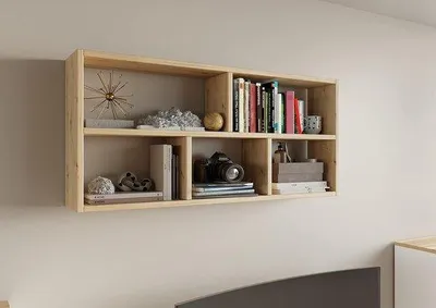 Produktbild von Moderner Wandhängereck, 113,6x50x25cm, Eichenholz
