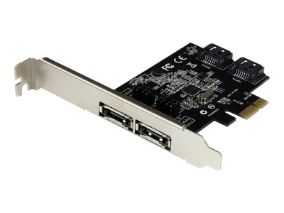 Produktbild von StarTech.com 2 Port SATA III PCI Express Schnittstellenkarte - 2 x 7-poligBuchseSerial ATA Intern, 2 x 7-poligBuchseExtern-SATA - PCI Express x1