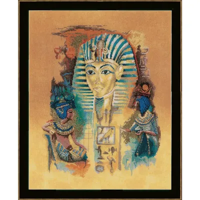 Zdjęcie produktu dla Zestaw do haftu krzyżykowego Lanarte "Tutanchamon", wzór liczony, 39x49cm