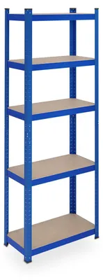 Obrázek produktu pro Regál na skladování - Kovový regál s 5 policemi - 180 x 60 x 30 cm - Modrý - Do garáže, sklepa nebo dílny