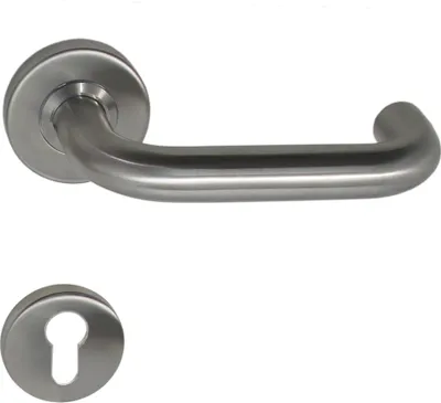Produktbild von Edelstahl Feuerschutz Türbeschlag FS-1033 PZ Rosette U - Form Dr - Dr Türklinke