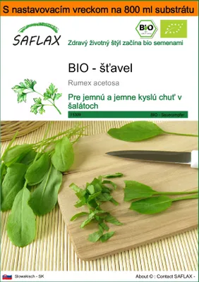 Obrázok produktu pre SAFLAX Garden in the bag - BIO - šťavel - Rumex acetosa - 400 Semená - S pestovateľským substrátom v praktickom samostaviteľnom vrecku