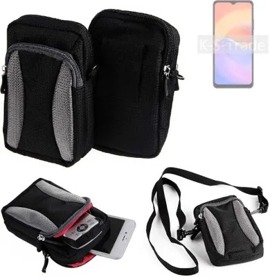 Produktbild von K-S-Trade Holster Schutz Hülle kompatibel mit ZTE Voyage 30S 5G Handy Hülle Gürteltasche Umhängetasche mit Zusatzfach schwarz