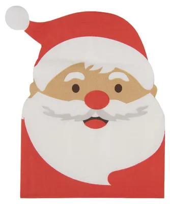Produktbild von Clayre & Eef Servietten Papier 20er Set Weihnachtsmann 33x33 cm Rot Papier