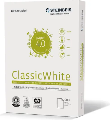 Obrázek produktu pro Steinbeis 5216 080 10 00 1 Cl- Assic White - A4, 80g, bílá, 500 listů