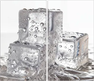 Produktbild von Spritzschutz Herdabdeckplatte Schneidebrett aus Glas Eiswuerfel 2-Teilig (60x52cm)