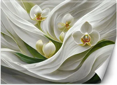Produktbild von Vlies fototapete Orchideen abstrakte 3D Malerei 350x245 cm Feeby Weiß inkl. Kleber einfache Montage