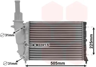 Produktbild von VAN WEZEL 17002138 Kühler Wasserkühler Motorkühler für FIAT PUNTO (176)