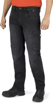 Produktbild von HERO by John Medoox CALGARY DENIM BASIC WORKWEAR Herren Arbeits-Cargojeans Regular Fit 56 black denim