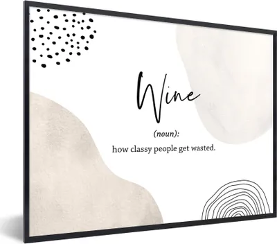 Produktbild von MuchoWow® Gerahmtes Poster Sprichwörter - Wein - Wörterbuch - Zitate - Definition von Wein 80x60 cm - Poster mit Schwarzem Bilderrahmen Wandposter Rahmen Foto Bilder - Schwarzem - Mit Gestell