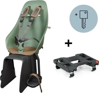 Produktbild von Urban Iki Gepäckträgerkindersitz Fahrrad mit Adapter grün braun abschließbar TaKe