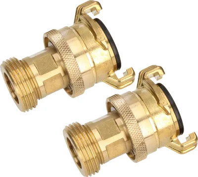 Immagine prodotto di KOTARBAU® Set di 2 raccordi rapidi con filettatura maschio da 1" per tubo da giardino ruotabili a 360°
