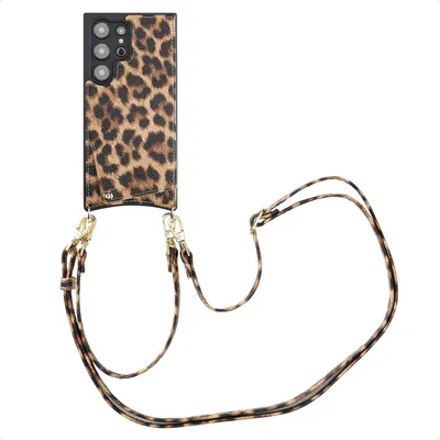 Image de Selencia Nova Phone Case avec cordon et porte-cartes pour le Samsung Galaxy S24 Ultra - Leopard