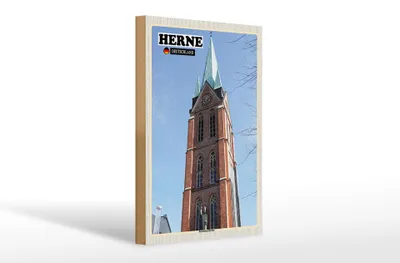 Produktbild von Holzschild Städte Herne Bonifatius-Kirche Architektur 20x30cm