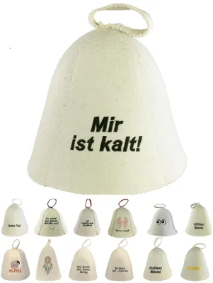 Produktbild von Saunahut aus Wollfilz (SS20-06) Saunamütze mit witzigen Motiven, Filz Kopfschutz Saunakappe Filzkappe Mütze Filzhut Kappe Sauna Hut