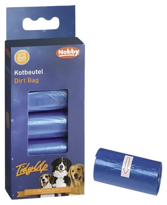 Produktbild von Nobby TidyUp Kotbeutel Vorratspack 4 Rollen á 15 Beutel blau