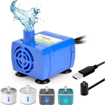 Produktbild von Ersatz-Wasserhahn für Katzen-Trinkbrunnen mit LED-Beleuchtung - für Trinkbrunnen für Haustiere - stilles, nachhaltiges Wasserhahn-Modell - blau