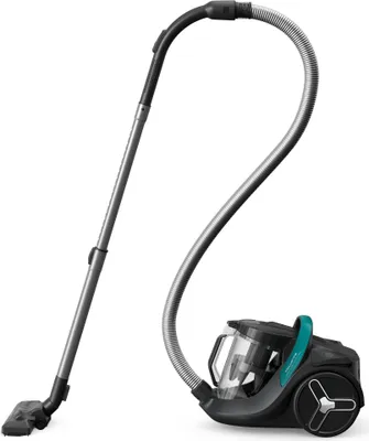 A studio shot of a bagless vacuum cleaner against a white background.