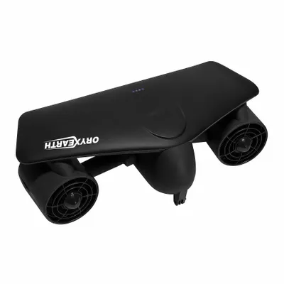Image de ORYXEARTH : Scooter sous-marin à double moteur, profondeur maximale de 50 mètres, 2 niveaux de vitesse, support pour caméra d'action, alerte de faible consommation d'énergie, scooter de plongée étanche