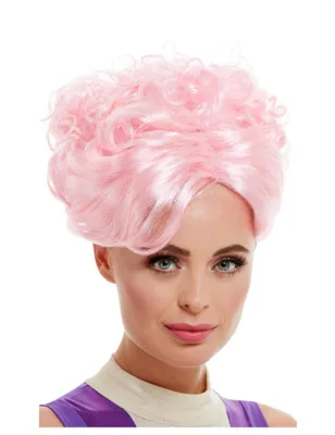 Produktbild von Futuristische Perücke Zukunft Hochsteckfrisur rosa
