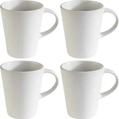 Produktbild von Kaffeetassen - 440 ml - Weiß matt - Steingut - 4er Set