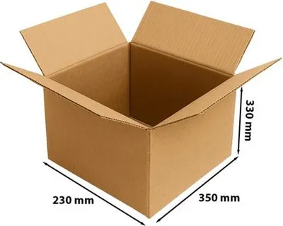 Zdjęcie produktu dla Karton Pudełko Kartonowe Klapowy 350x230x330mm 5-Warstwowy KRAFT Fefco 201 Gabaryt C