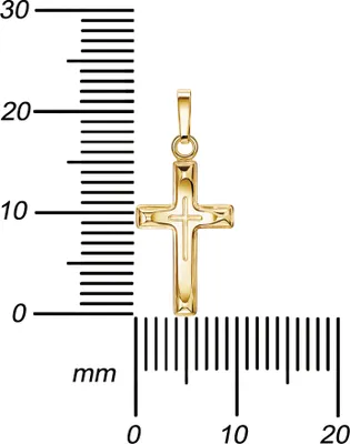 Produktbild von Kleiner Kreuz-Anhänger Goldkreuz Jesus Christus Kettenanhänger 750 Gold 18 Karat Mit Kette 45 cm