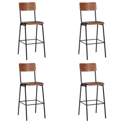 Produktbild von Barhocker 4 Stk. Massives Sperrholz Stahl