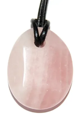 Produktbild von Edelstein-Anhänger, Rosenquarz, oval angeschliffen