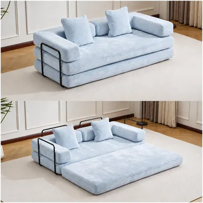 Produktbild von PixelPilot 2-in-1 Schlafsofa, Chenille-Sofa Klappbares, modulares Sofa,Keine Montage erforderlich,Weiches und strapazierfähiges Gäste-Schlafsofa