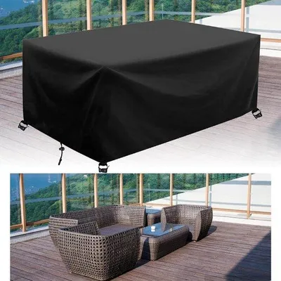 Image de Housses pour meubles de jardin - Housse pour meubles Terrashoes - Protection des meubles - Imperméable et résistante aux UV - 213 x 132 x 74 cm - Noir
